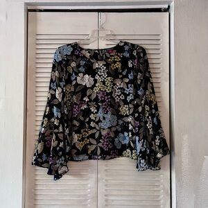 Vince Camuto Floral Black Blouse
